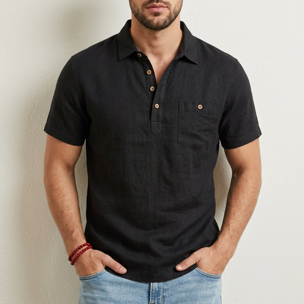 Linen Polo Shirt Lightweight Classic Style – Aurelio