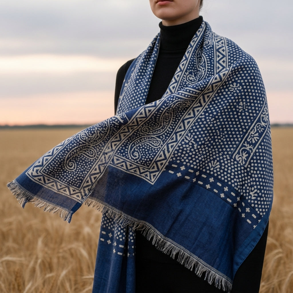 Boho Print Scarf Soft Breathable Fabric Versatile Styling – Solene