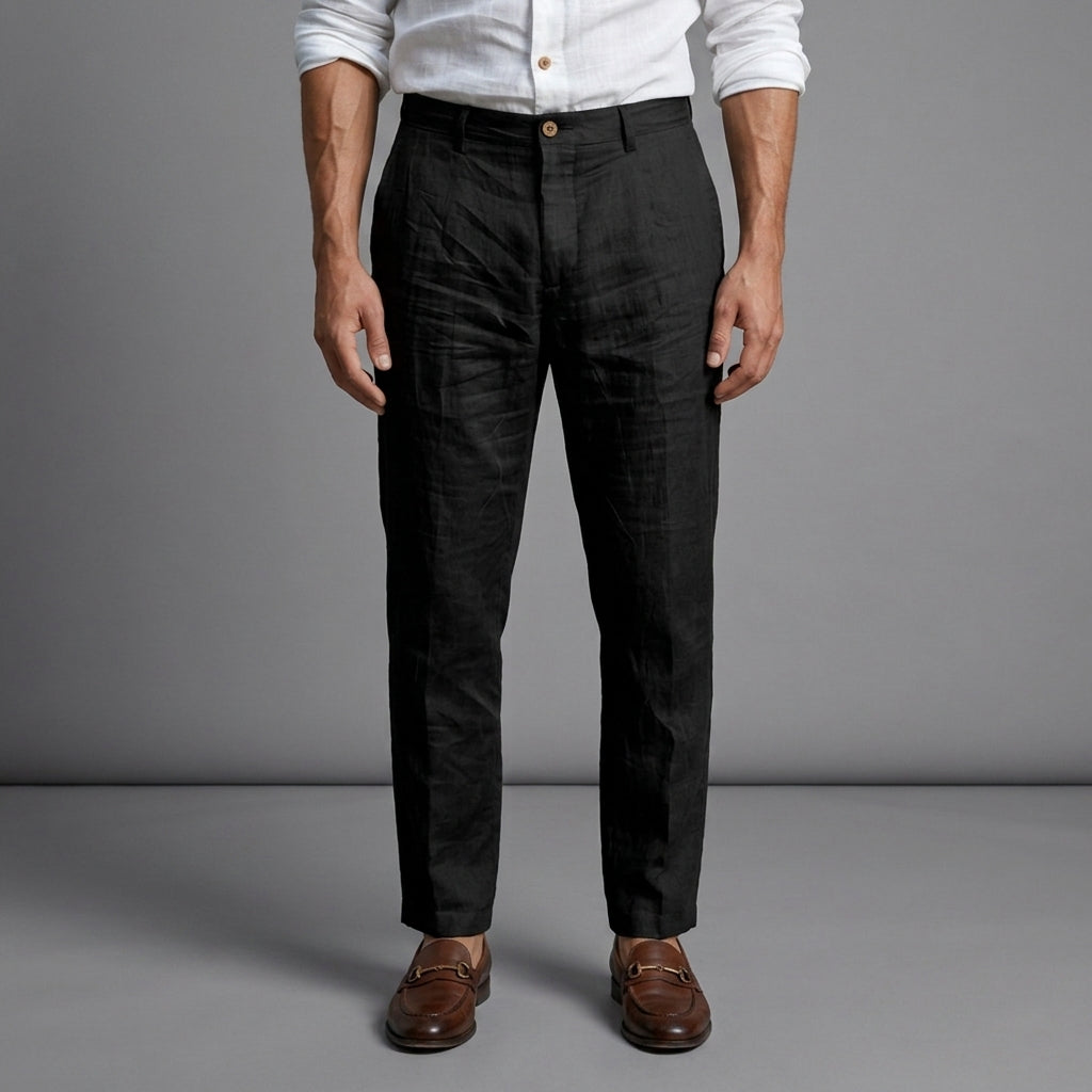 Women's Linen Chino Pants Slim Fit Relaxed Style – Elara