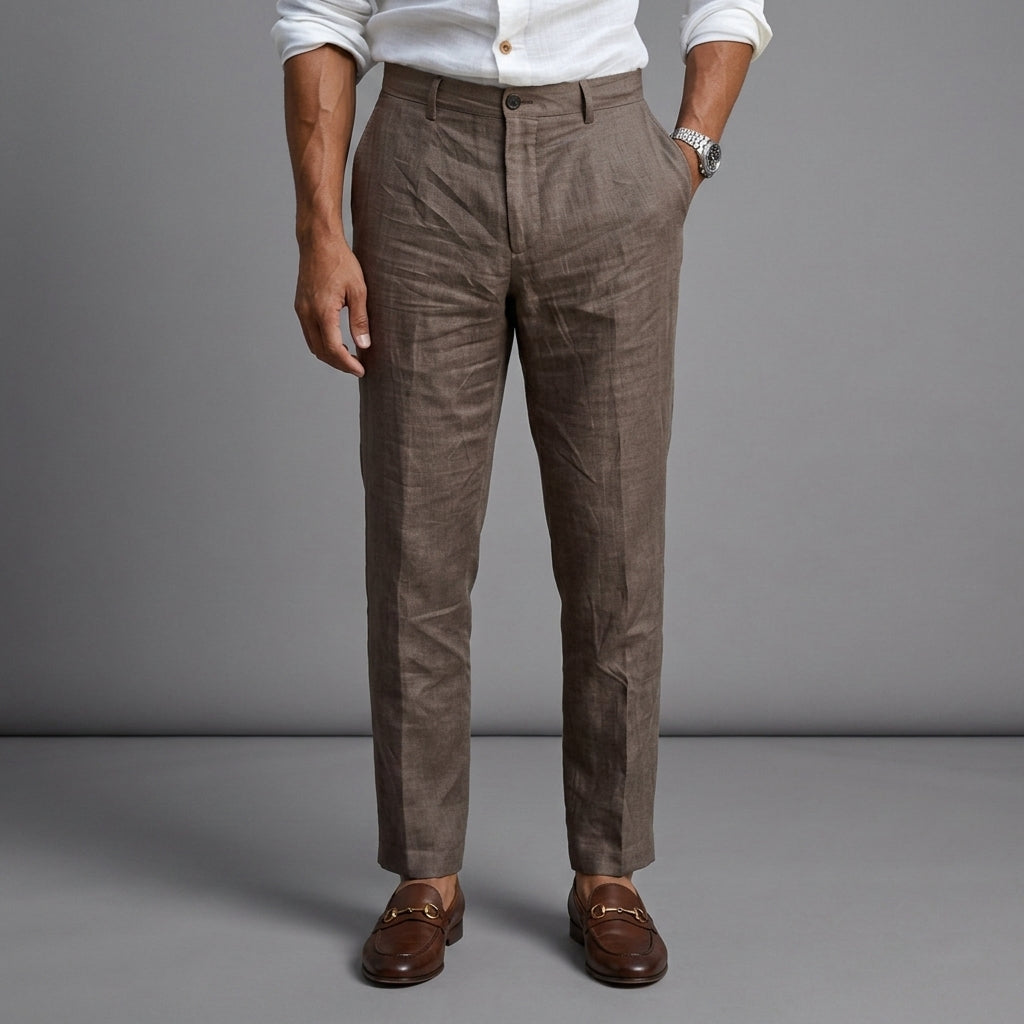 Women's Linen Chino Pants Slim Fit Relaxed Style – Elara