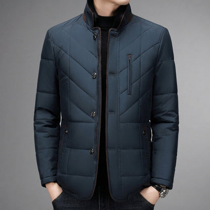 Quilted Fur Collar Jacket for Women Button Front Two Pockets – Aurelia
