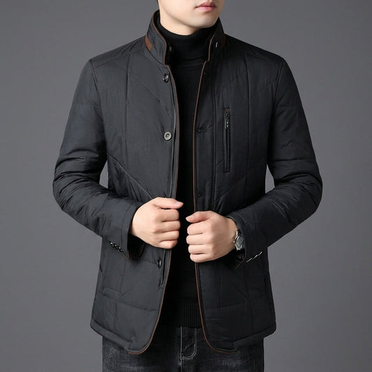 Quilted Fur Collar Jacket for Women Button Front Two Pockets – Aurelia