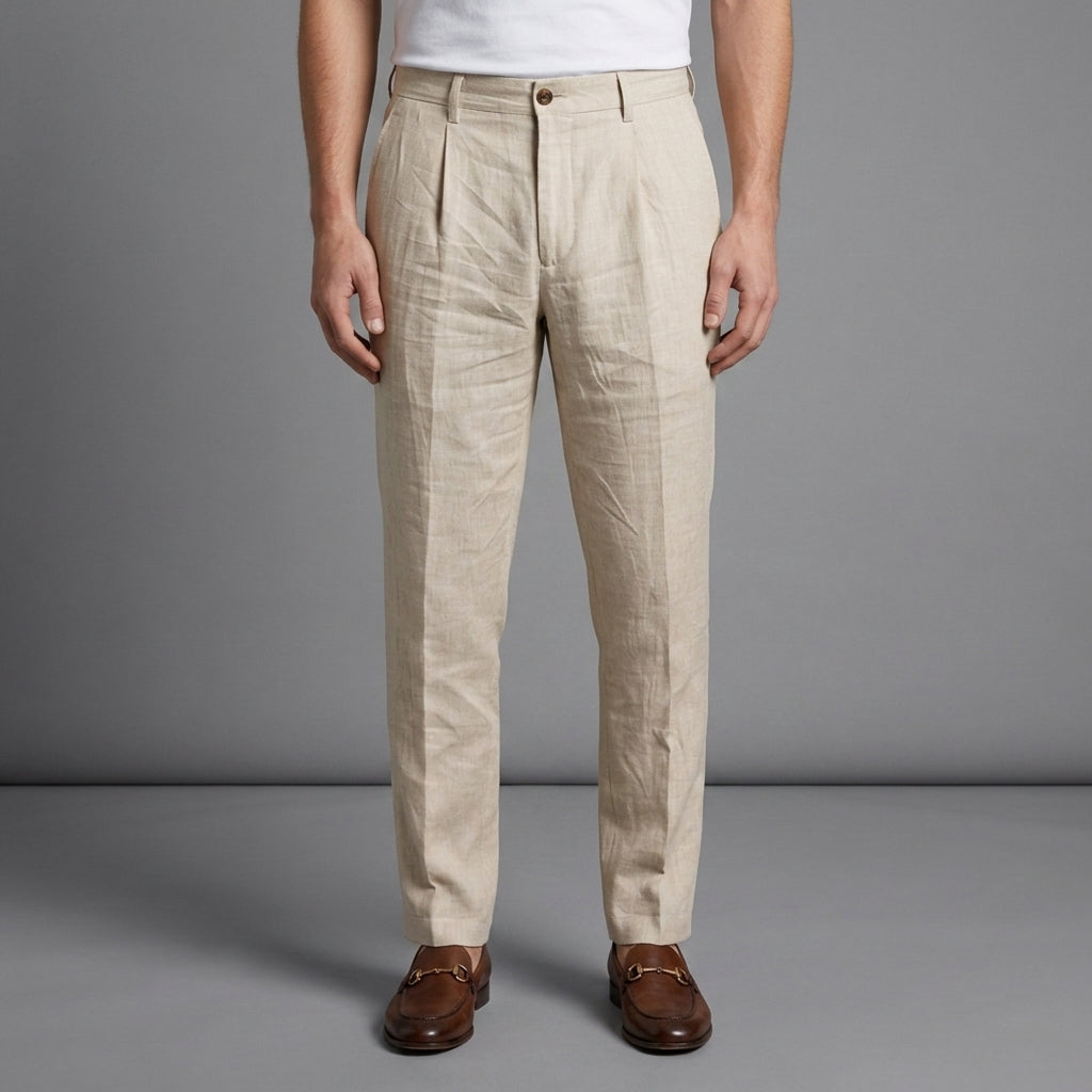 Women's Linen Chino Pants Slim Fit Relaxed Style – Elara
