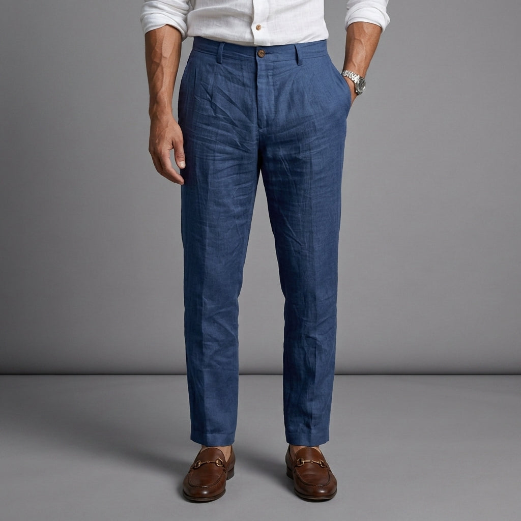 Women's Linen Chino Pants Slim Fit Relaxed Style – Elara