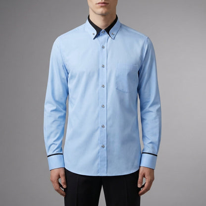 Men's Contrast Collar Dress Shirt Refined Fabric Blend – Alistair