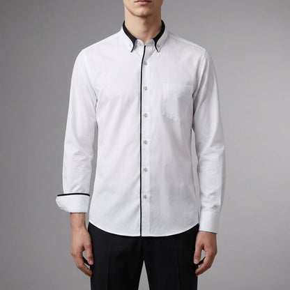 Men's Contrast Collar Dress Shirt Refined Fabric Blend – Alistair