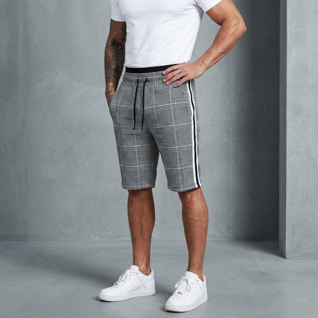 Plaid Shorts Tailored Fit Side Stripe – Marlowe