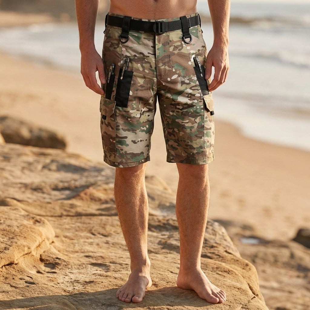 Camo Cargo Shorts Tactical Style Refined Fabric Blend – Verona