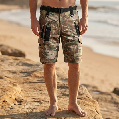 Camo Cargo Shorts Tactical Style Refined Fabric Blend – Verona