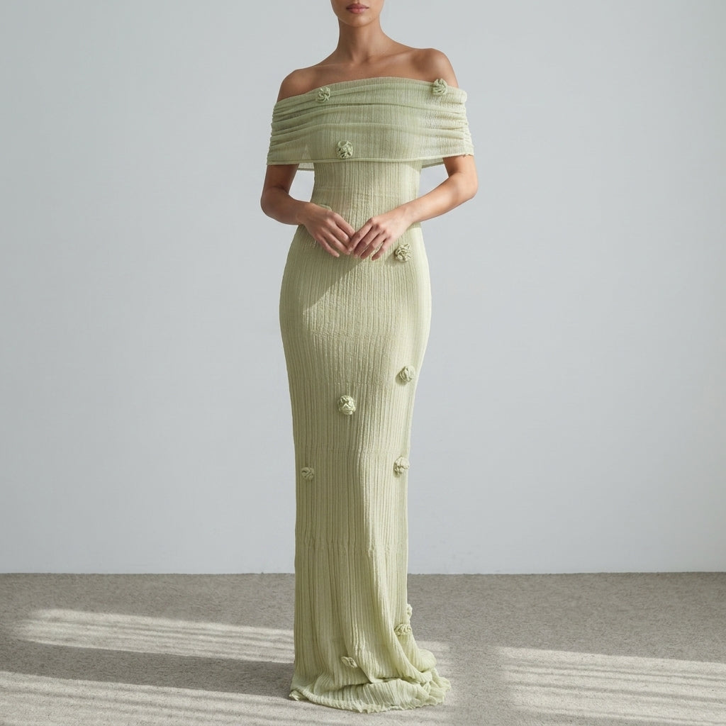 Women's Floral Knit Maxi Dress Cotton Blend – Marielle