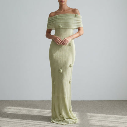 Women's Floral Knit Maxi Dress Cotton Blend – Marielle