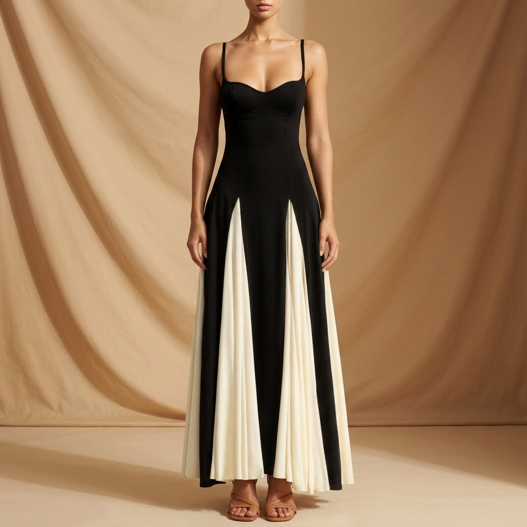 Women's Bustier Maxi Dress Sleeveless Flowing Floor Length – Celeste