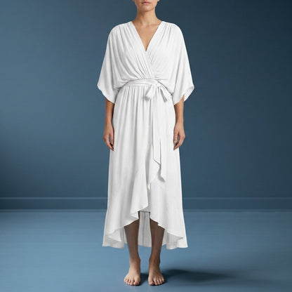 Women's Chiffon Wrap Maxi Dress V-Neck Kimono Sleeves – Celeste