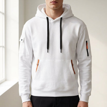 Quarter-Zip Hoodie Multi-Pocket Adjustable Hood Comfortable Fit – Rowan