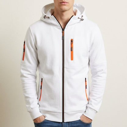 Cotton Blend Zip Hoodie with Multi-Pockets – Marlowe