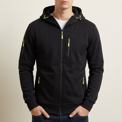 Cotton Blend Zip Hoodie with Multi-Pockets – Marlowe