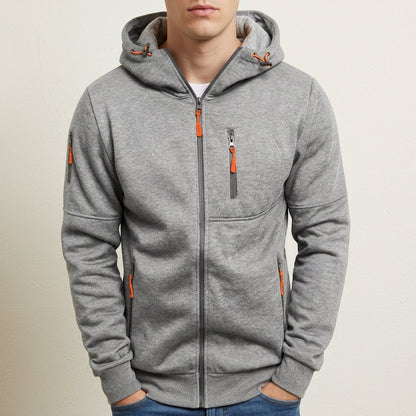 Cotton Blend Zip Hoodie with Multi-Pockets – Marlowe
