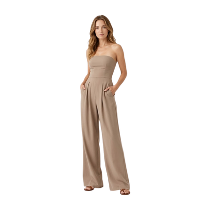 Strapless Bustier Wide-Leg One-Piece Jumpsuit for Women