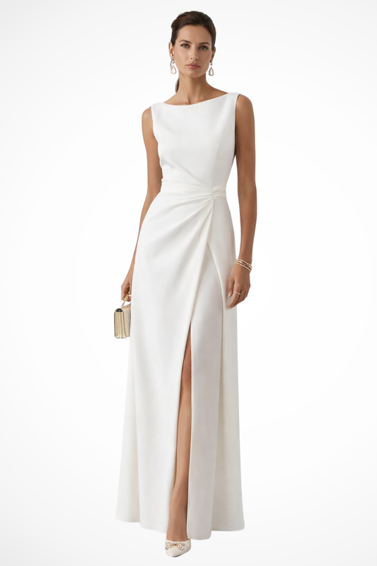 Clarisse Women’s Sleeveless Draped Waist Maxi Dress Summer Wedding Guest