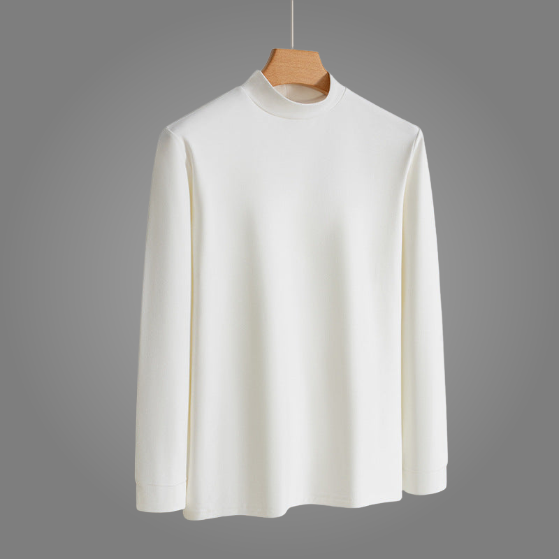 Monaco Stretch Slim Fit Mock-Neck Long Sleeve Shirt – Soft and Comfortable