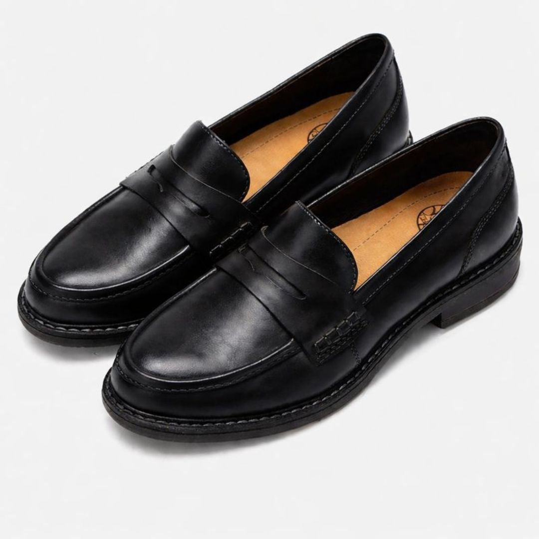 Orthopedic Leather Loafers Supportive Penny Style – Bellamy