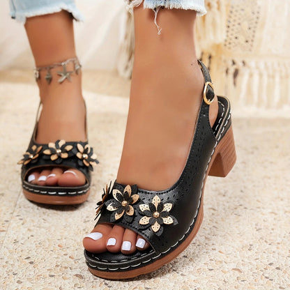 Hailey Block Heels with Cushioned Support – Stylish Comfortable Footwear