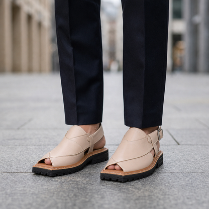 Peshawari Sandals Faux Leather Memory Foam Adjustable Buckle – Arman