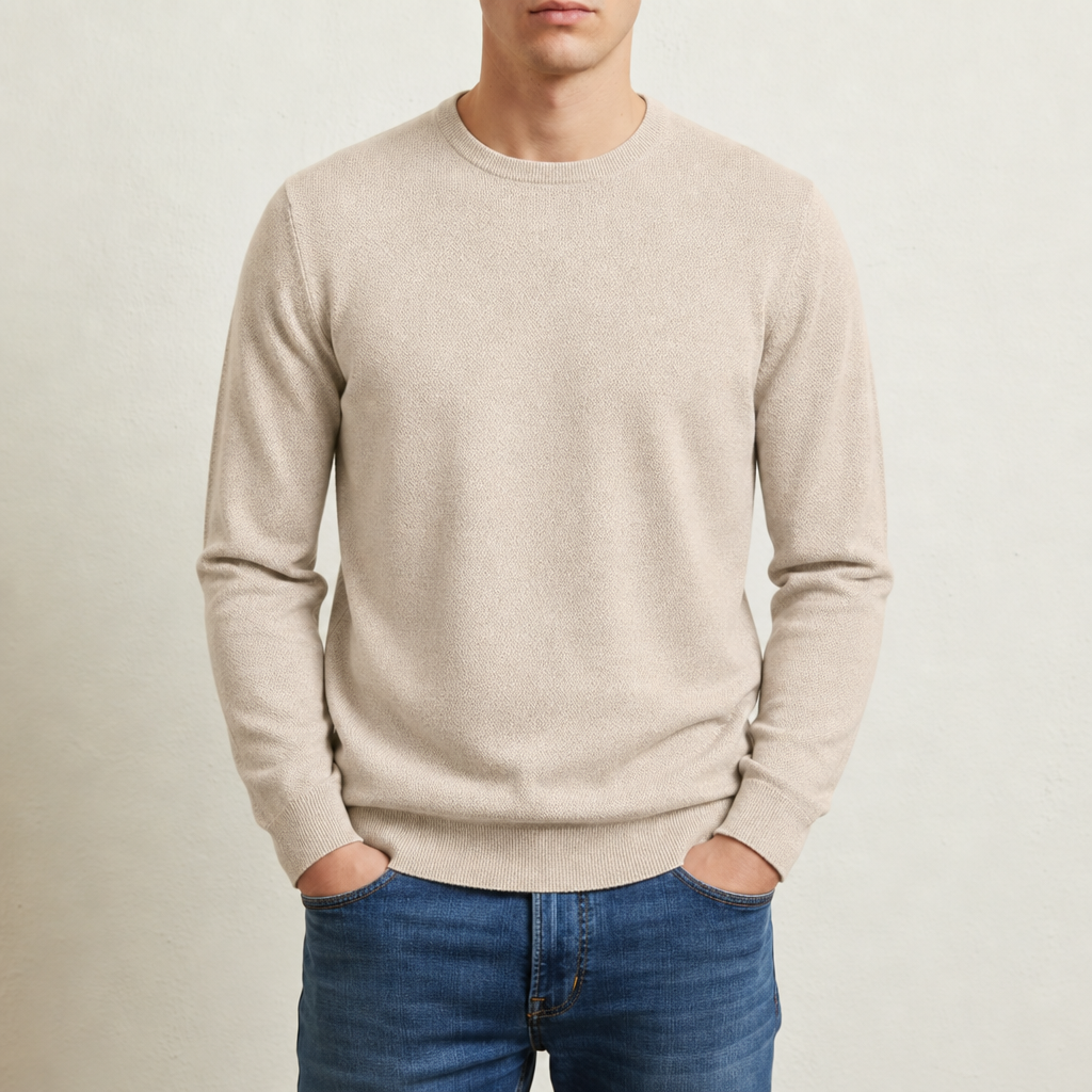 Crew Neck Sweater Lightweight Polyester Nylon Knit – Aurelia