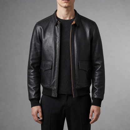 Leather Bomber Jacket Faux Leather A2 Flight Style – Marlowe
