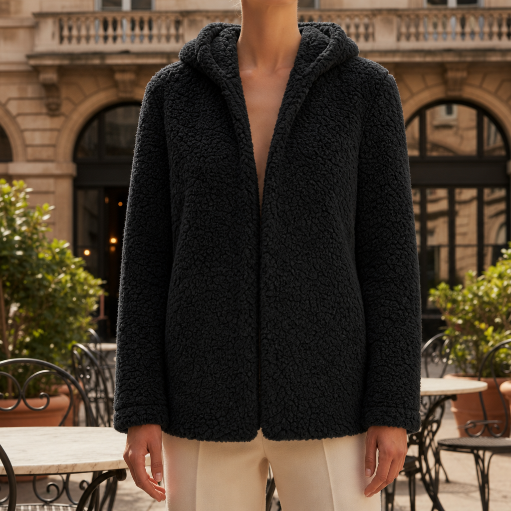 Women's Teddy Fleece Jacket Hooded Zip Up Relaxed Fit – Alina