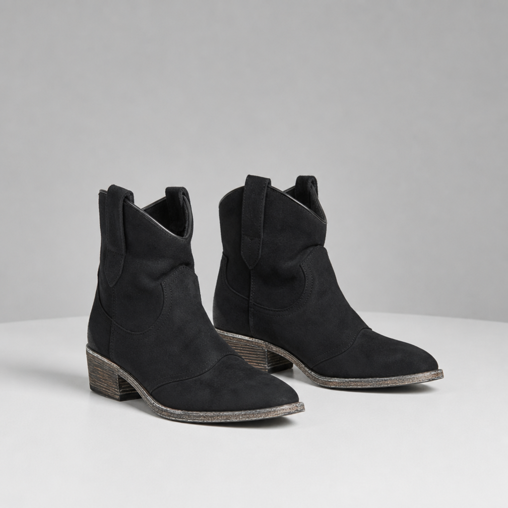 Western Ankle Boots for Women Pointed Toe Vegan Leather Slip On – Marlowe
