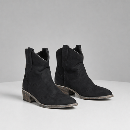 Western Ankle Boots for Women Pointed Toe Vegan Leather Slip On – Marlowe