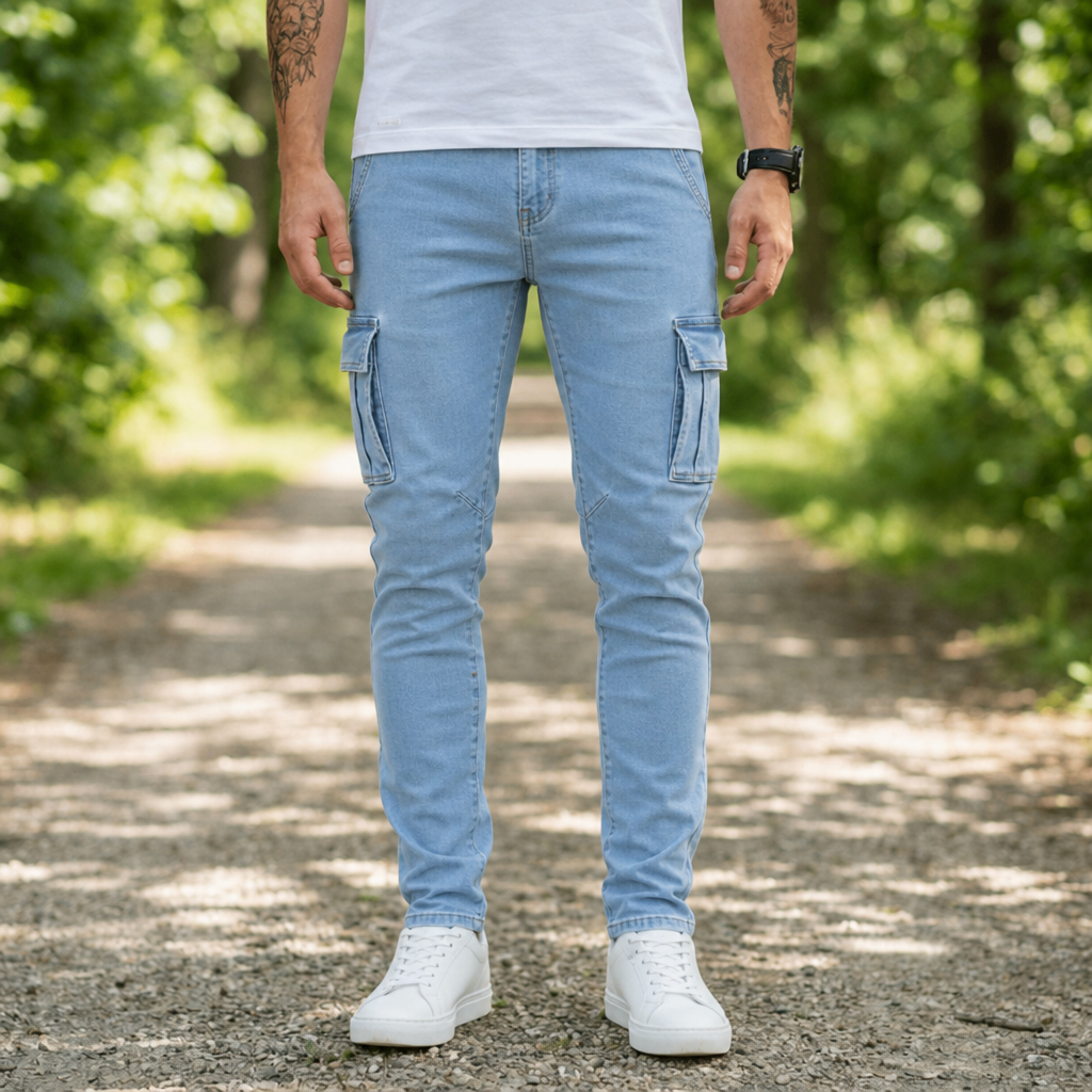 Slim Fit Cargo Pants Cotton Stretch Utility – Mercer