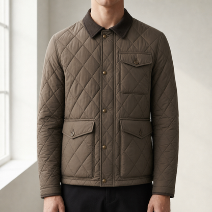 Quilted Corduroy Collar Jacket for Men Lightweight Padded – Calder