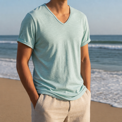 Organic Cotton V-Neck T-Shirt Relaxed Fit – Marlow