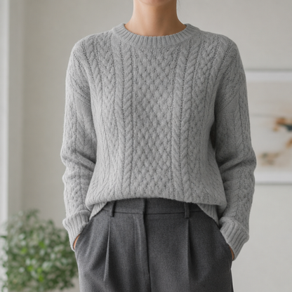Cable Knit Sweater Relaxed Cotton Blend – Marlowe