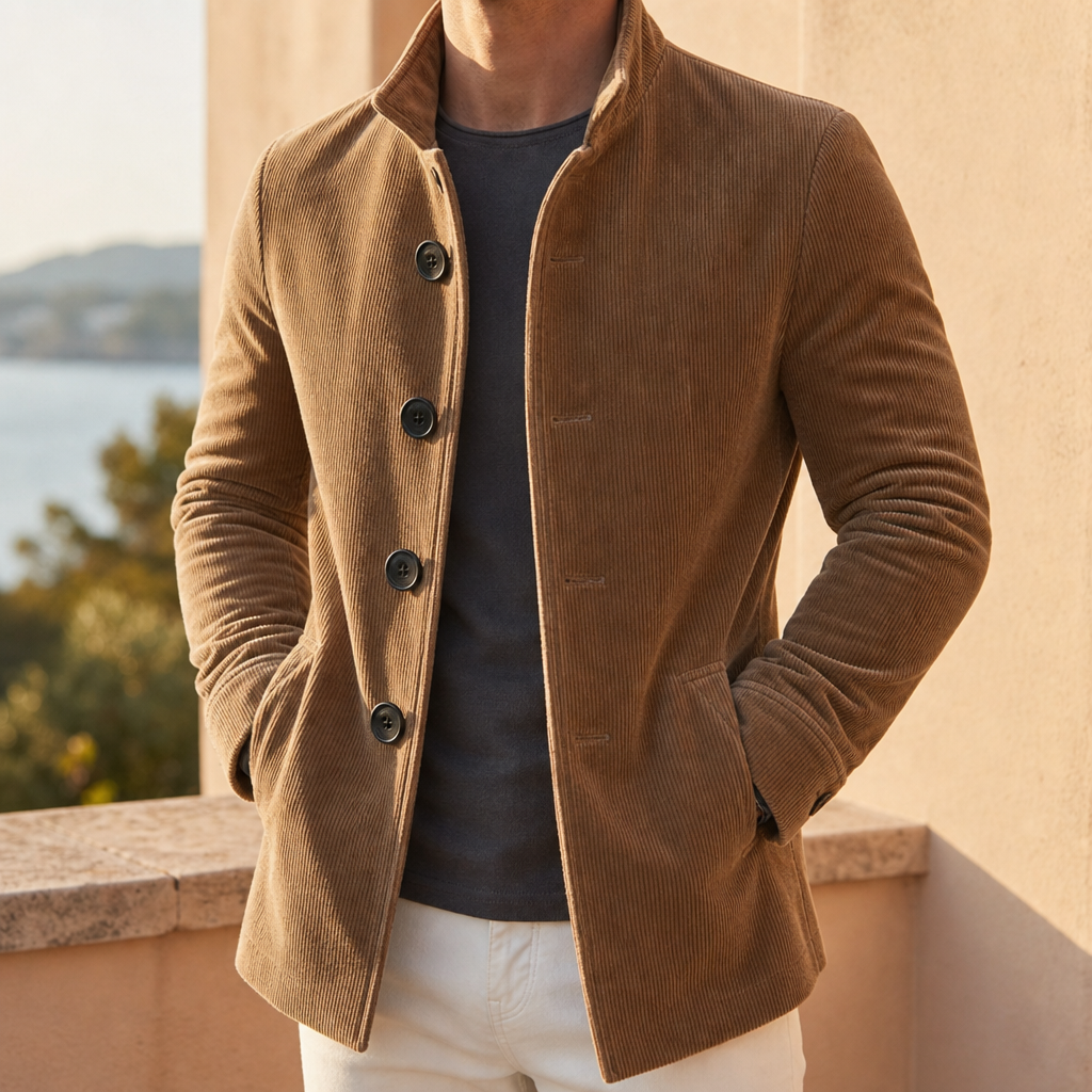 Corduroy Overcoat Slim Notch Lapel Tailored Fit – Arden