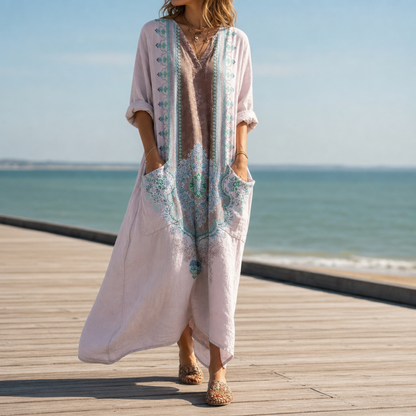 Women's Cotton Blend Boho Maxi Dress Oversized Fit – Maris