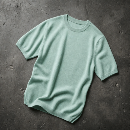 Cashmere Blend Knit Tee Fine Gauge Crew Neck – Marlowe