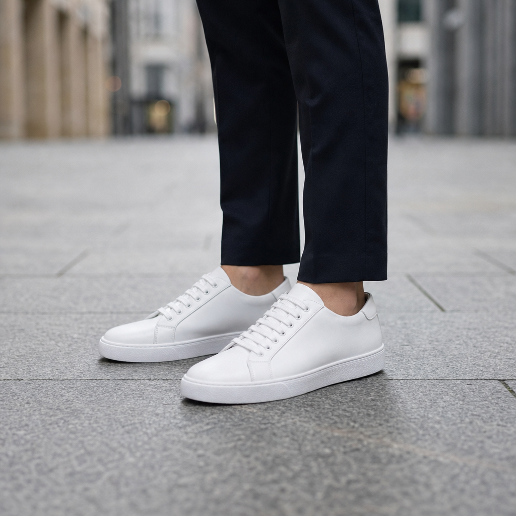Faux Leather Lace-Up Sneakers with Cushioned Footbed – Marlowe