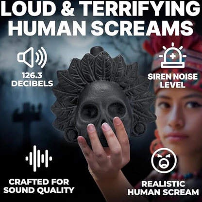 Authentic Aztec Death Whistle for Halloween – 126.3dB Haunting Sound of Ancient Warriors Ceremonial Whistle