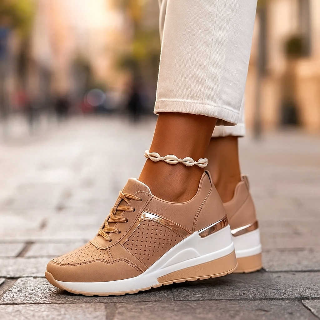 Women's Wedge Sneakers Cushioned Orthopedic Insole Lightweight Comfort – Celeste