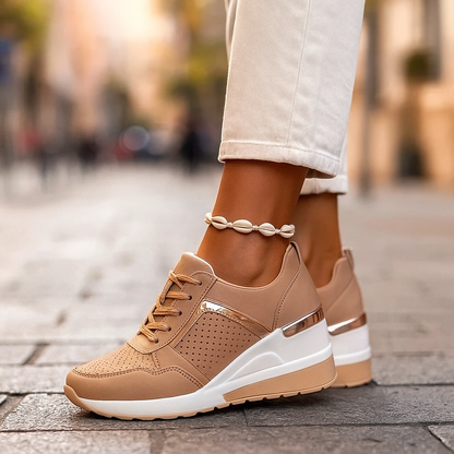 Women's Wedge Sneakers Cushioned Orthopedic Insole Lightweight Comfort – Celeste