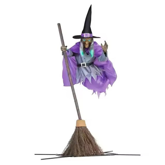 6-Foot Haunted Floating Witch Yard Decoration – Realistic Spooky Outdoor Halloween Prop with Easy Setup