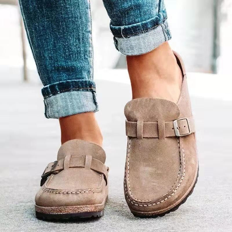 Lorvine Orthopedic Slip-On Shoes with Molded Platform Sole and Adjustable Buckle Strap