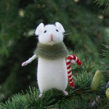 Handcrafted Felt Pumpkin Mouse Ornament for Halloween Seasonal Home and Festive Decor