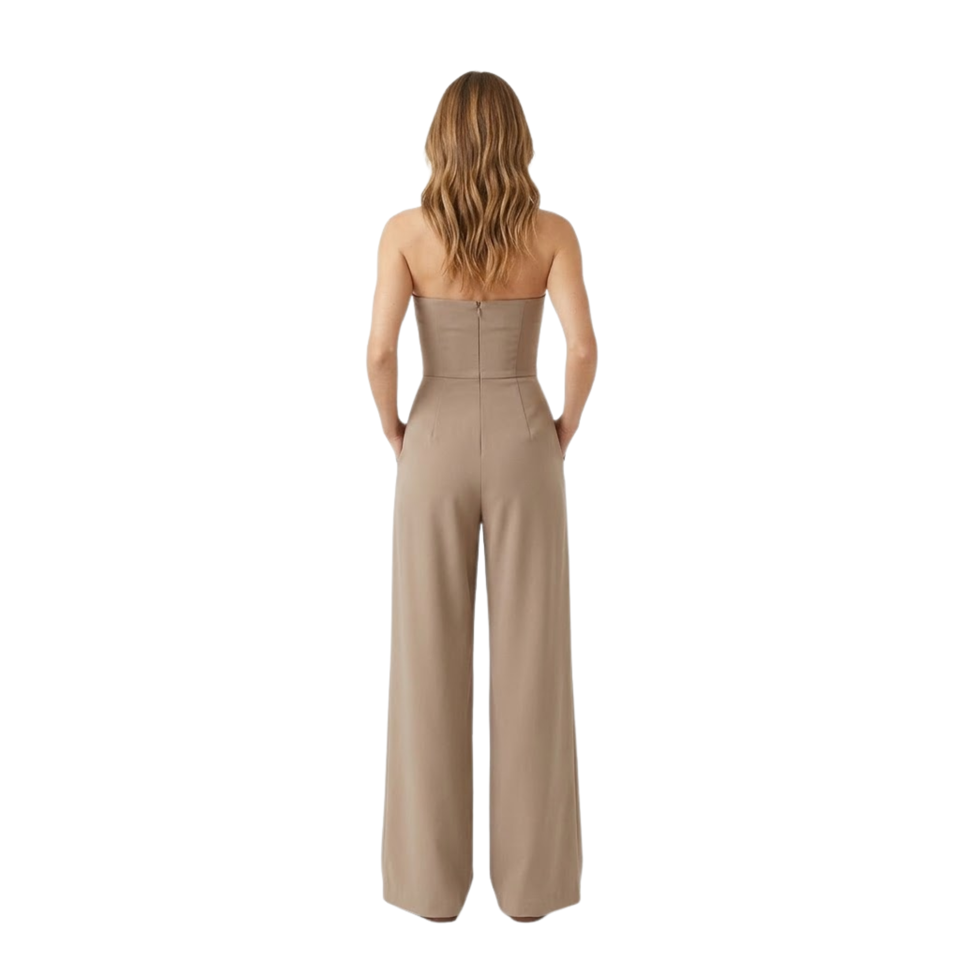 Strapless Bustier Wide-Leg One-Piece Jumpsuit for Women