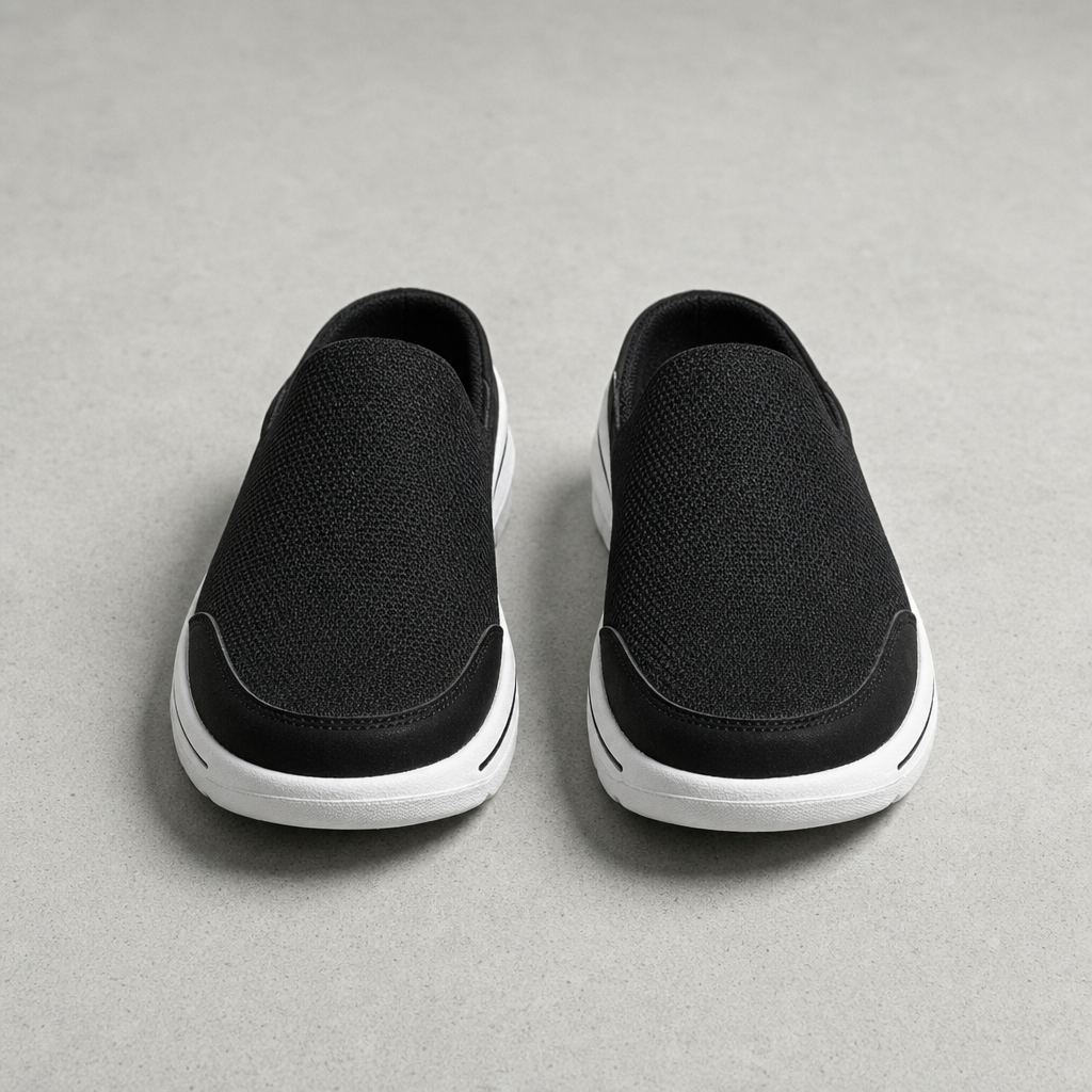 Mesh Sneaker Slides Breathable Knit Cushioned Foam Sole – Elara