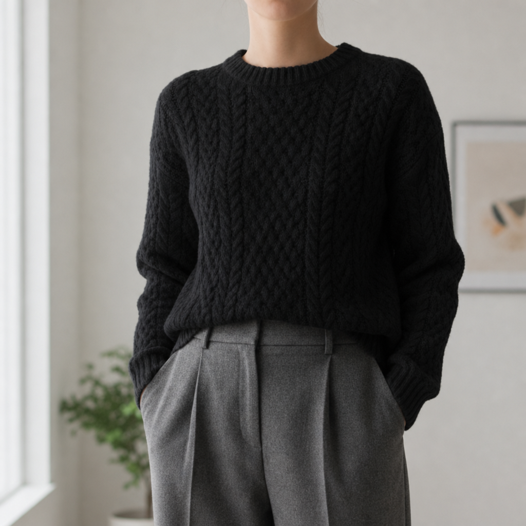 Cable Knit Sweater Relaxed Cotton Blend – Marlowe