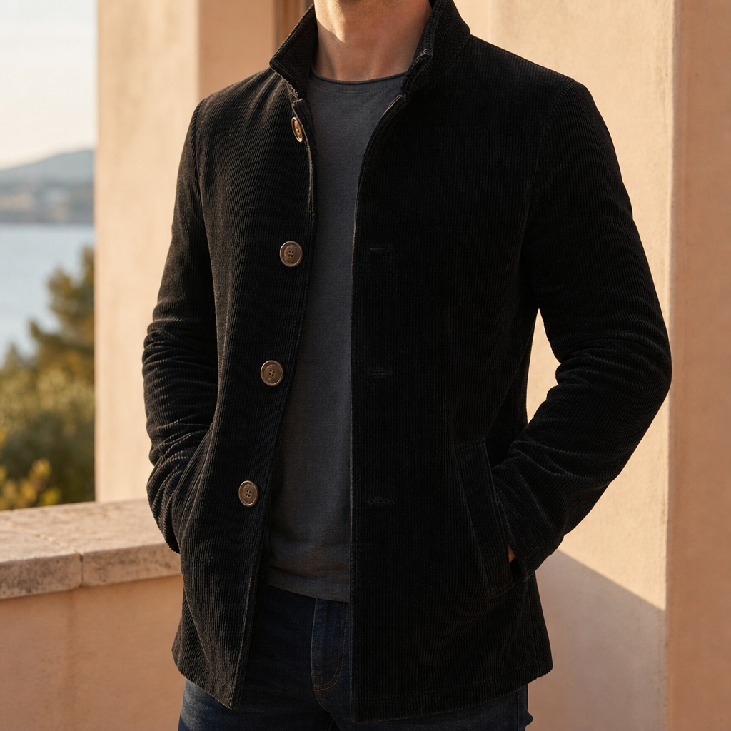 Corduroy Overcoat Slim Notch Lapel Tailored Fit – Arden